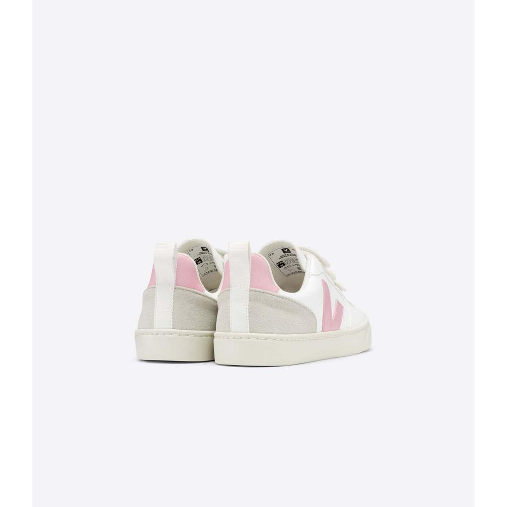 Veja V-10 STRAPS CWL Kids' Shoes White/Pink | CA 801KOR